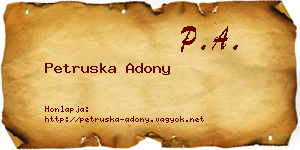 Petruska Adony névjegykártya